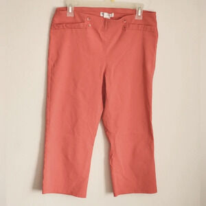 89th & Madison Pull-On Stretch Waistband Capris Front Faux Pockets Sz M